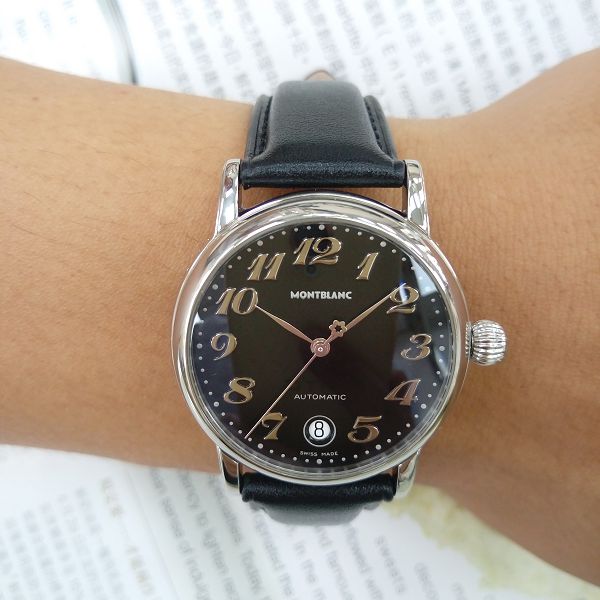 台中流當二手錶 原裝 Montblanc 萬寶龍 STAR 經典黑面盤 自動 男女錶 9成新 喜歡價可議 ZR482