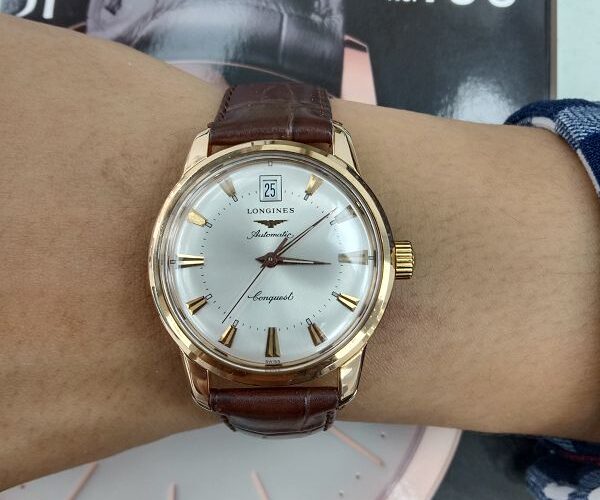 台北流當手錶拍賣 原裝 LONGINES 浪琴 18K 玫瑰金 自動 男錶 喜歡價可議 ZR525